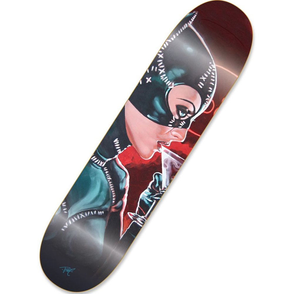 Kitty Cocktail "Catwoman" Skateboard Skate Deck or Wall Art Mike Bell NWT